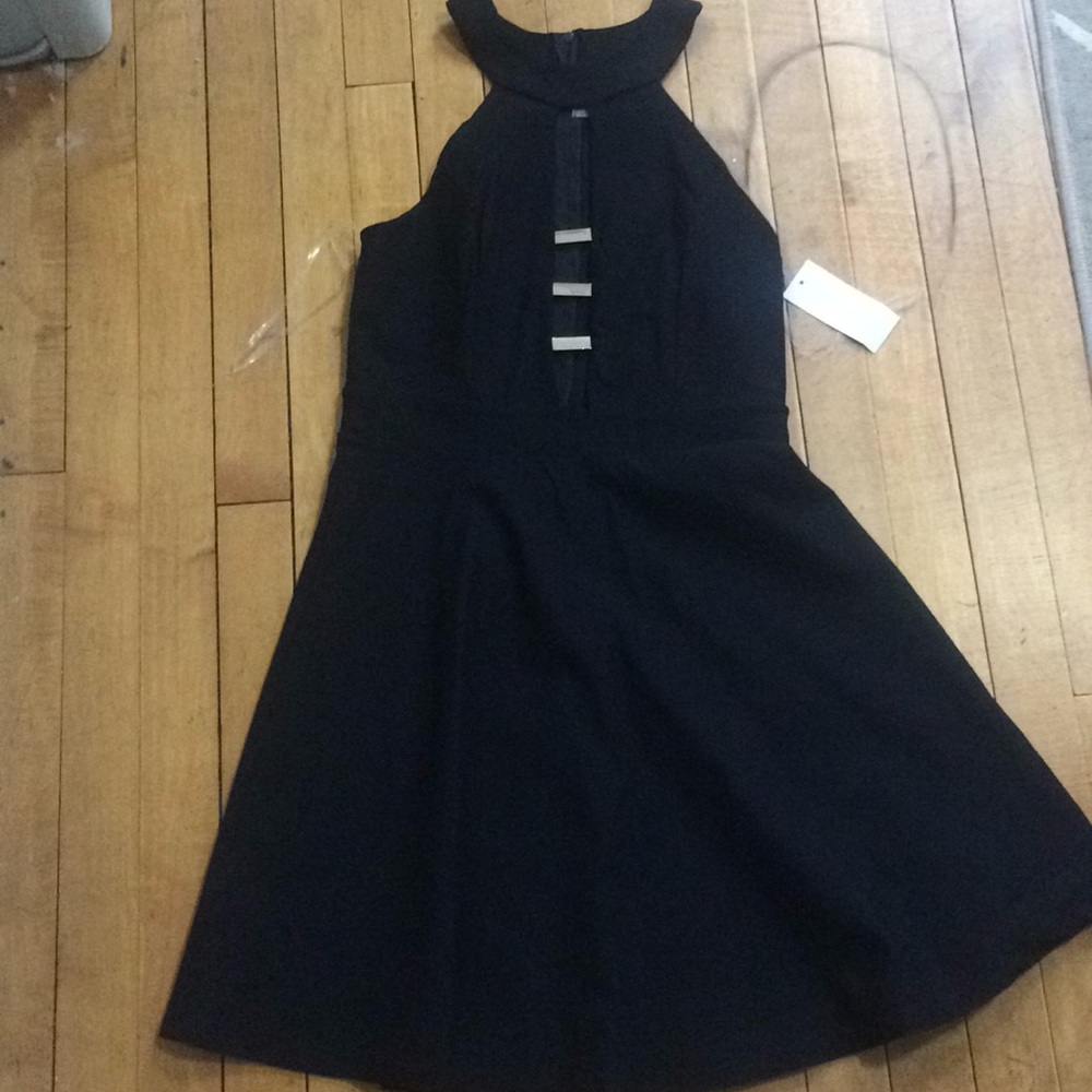 Mini dress with golden bars